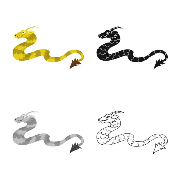 Ilustração vetorial do ícone de dragão e carnívoro. Coleção de dragão e besta símbolo de estoque para web . — Vetor de Stock