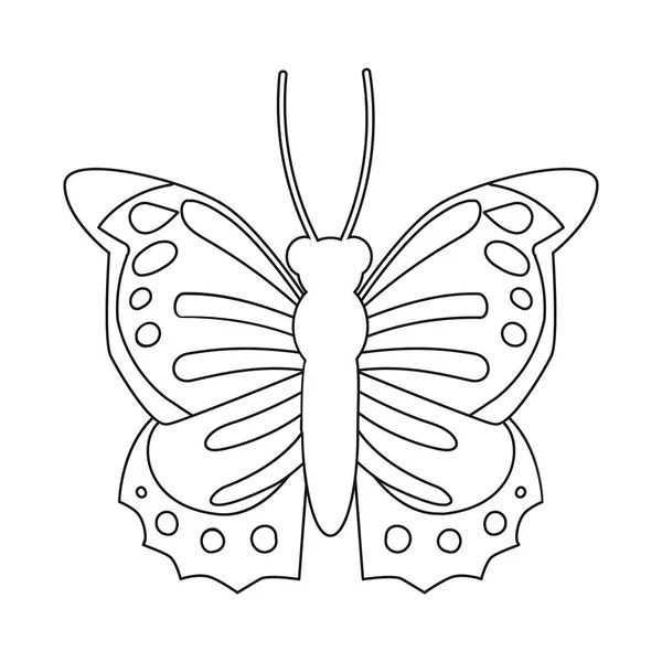 Vektorillustration von Schmetterling und Schönheitssymbol. Set von Schmetterlings- und Wildtiersymbolen für das Netz. — Stockvektor