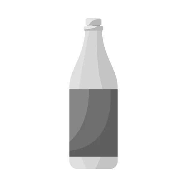 Vektorillustration von Flasche und orangefarbenem Logo. Set aus Flaschen- und Saftlagersymbol für das Web. — Stockvektor