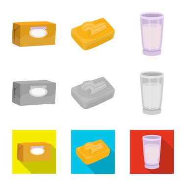 Kremsi yalıtılmış nesne ve ürün simgesi. Ayarla, krem ve çiftlik hisse senedi için vektör simgesi.