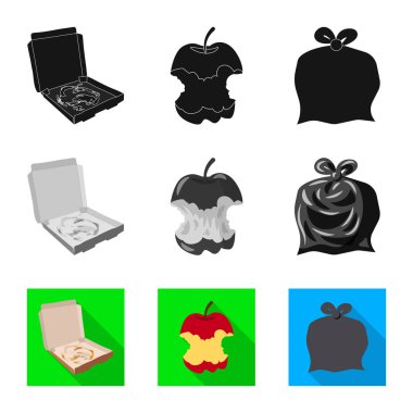 Çöp ve önemsiz sembolün vektör tasarımı. Stok için atık ve atık vektör simgesinin toplanması.