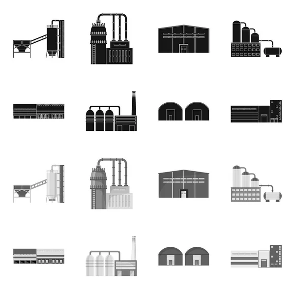 Ilustración vectorial del signo de producción y estructura. Conjunto de producción y tecnología stock vector ilustración . — Vector de stock