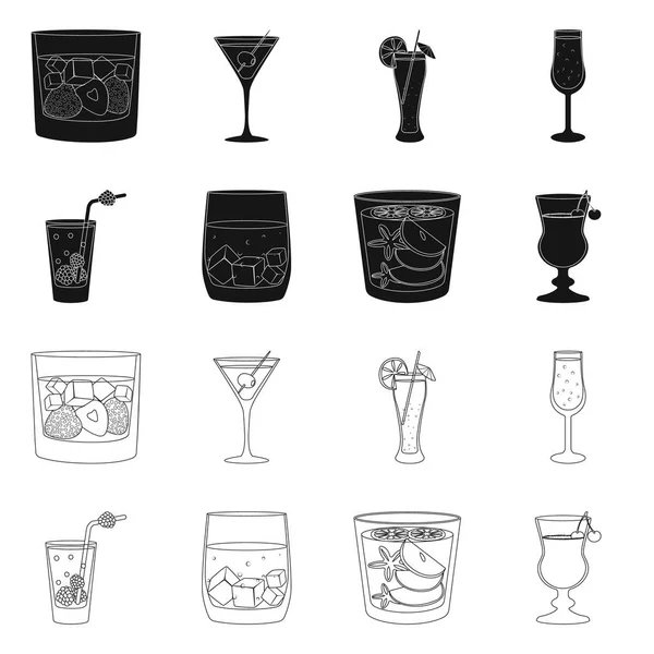 Diseño vectorial de licor e icono del restaurante. Colección de licor e ingrediente vector icono para stock . — Archivo Imágenes Vectoriales