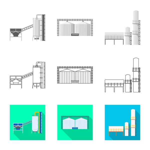 Illustration vectorielle du symbole de production et de structure. Ensemble de symbole stock de production et de technologie pour le web . — Image vectorielle