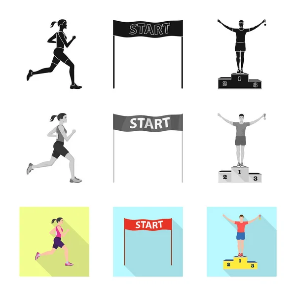 运动和优胜者标志的向量设计。集合体育和健身股票向量例证. — 图库矢量图片