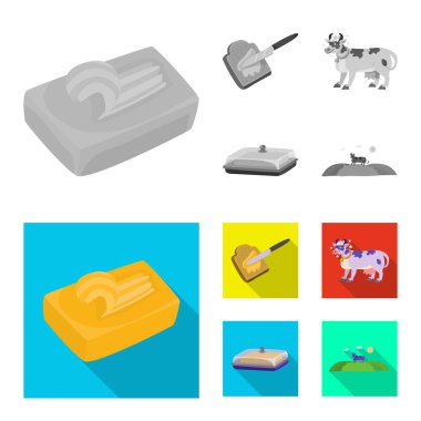 Vektör çizimi krem ve ürün simgesi. Kremsi topluluğu ve web için çiftlik hisse senedi simgesi.