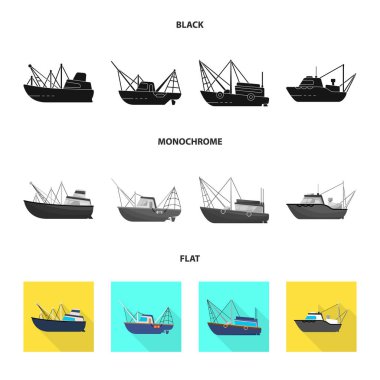 Ulaşım ve endüstriyel işaret vektör tasarımı. Web için ulaşım ve yat stok sembolü seti.