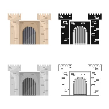 Kale ve kale logosu vektör illüstrasyon. Kale ve kule stok vektör illüstrasyon koleksiyonu.