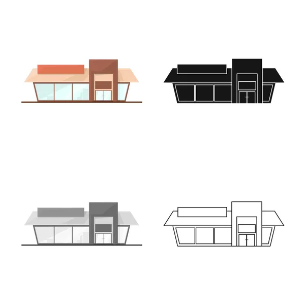 Vektor illustration av butiks-och Fasadskylt. Insamling av butik och yttre lager vektor illustration. — Stock vektor