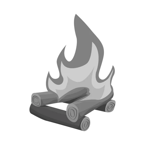 Objet isolé de feu de joie et de signe brûlant. Ensemble d'icône vectorielle de feu de camp et de bois de chauffage pour stock . — Image vectorielle