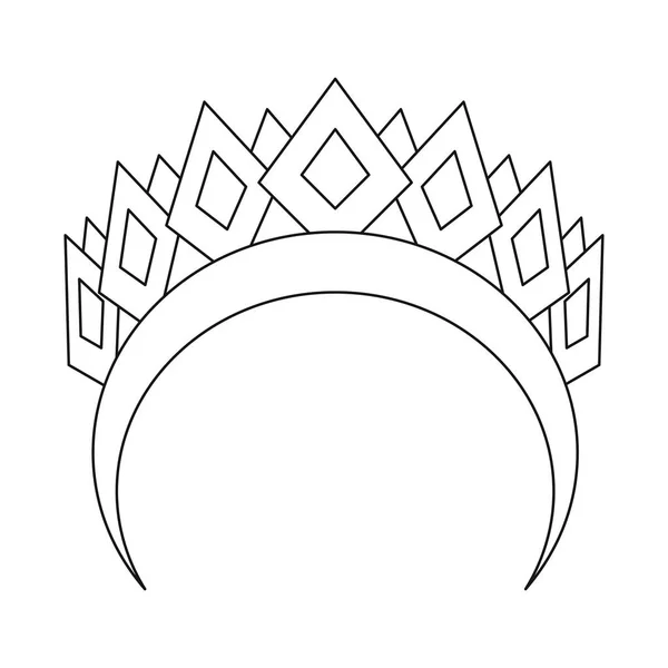 Objet isolé de diadème et logo laurier. Collection de diadème et couronne symbole stock pour le web . — Image vectorielle