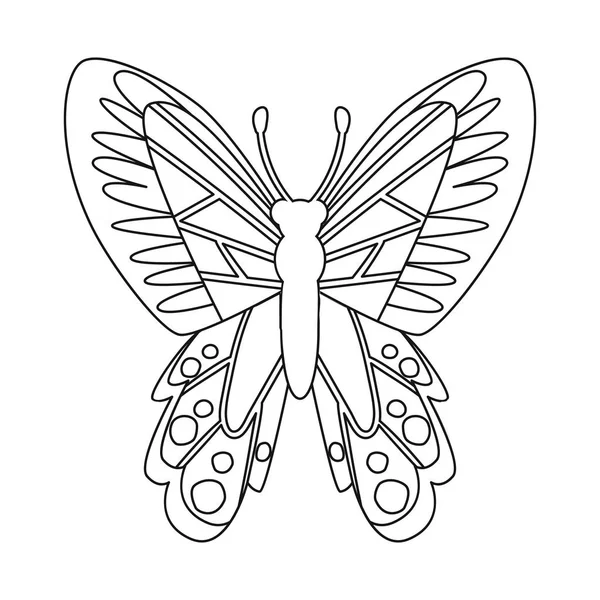 Izolovaný objekt s motýlem a modrou ikonou. Kolekce motýlí a ekologie vektorové ikony pro zásoby. — Stockový vektor