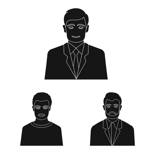 Ilustración vectorial del logotipo de la foto y el personaje. Conjunto de foto e icono de vector facial para stock . — Archivo Imágenes Vectoriales