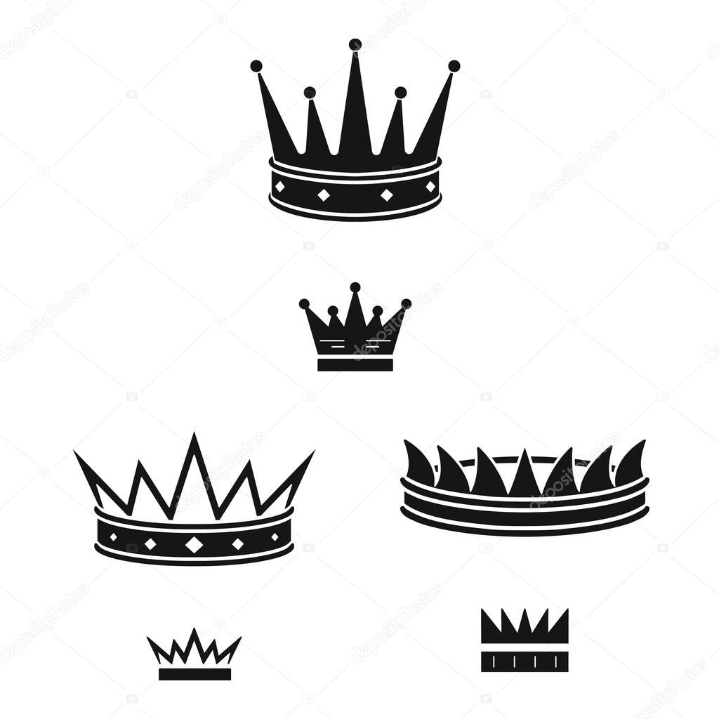 Vector design of king and majestic icon. Set of king and gold vector icon for stock.
