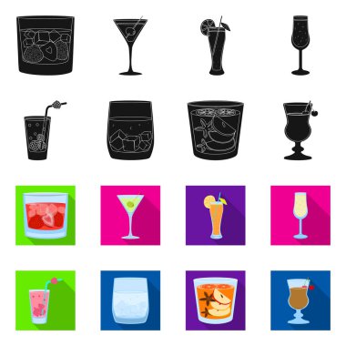 Likör ve restoran logosu vektör illüstrasyon. Web için likör ve malzeme stok sembolü seti.