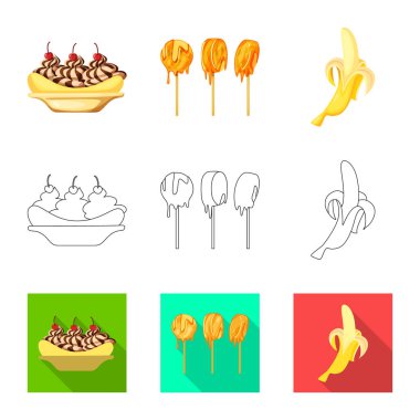 Vektör çizim doğal ve vejetaryen sembolü. Web için doğal ve yeme hisse senedi simgesi kümesi.