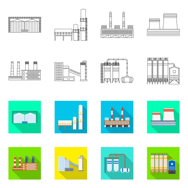 Diseño vectorial del logotipo de producción y estructura. Conjunto de producción y tecnología stock vector ilustración . — Vector de stock