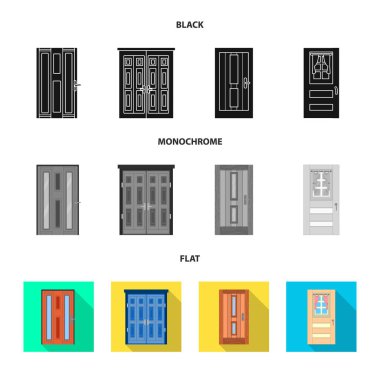 Mimari ve modern logo izole nesne. Web için mimari ve inşaat stok sembolü kümesi.