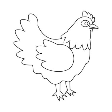 Hen ve hayvan simgesinin izole nesnesi. Tavuk ve et stok vektör illüstrasyon seti.