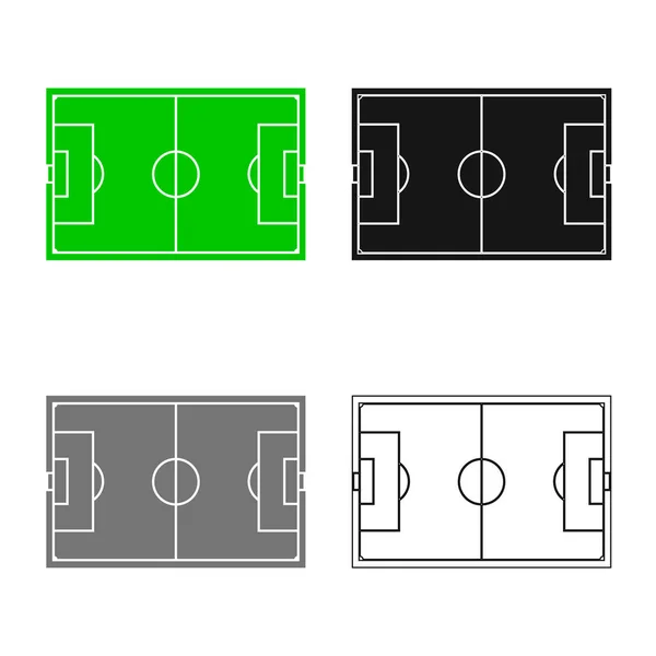Векторный дизайн футбольного и стадионного символа. Собрание иконки футбольного и целевого вектора на складе . — стоковый вектор