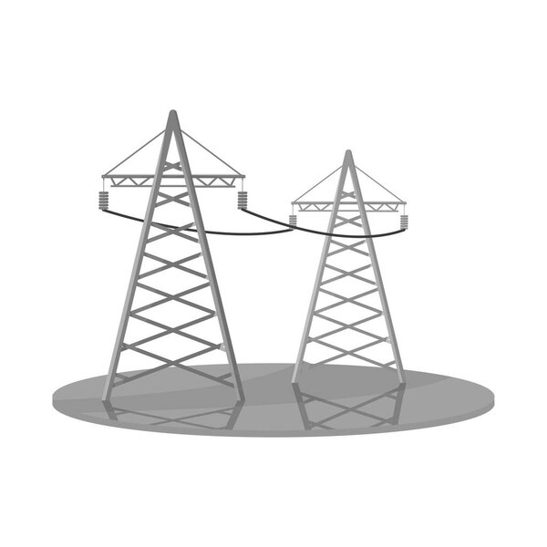 Vector illustration of electric and network icon. Set of electric and transmission stock vector illustration.