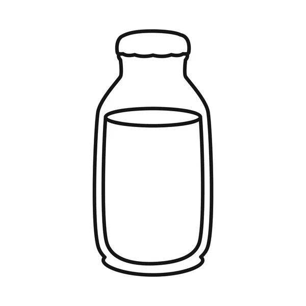 Vector illustratie van kruik en melk teken. Collectie van kruik en glas voorraad symbool voor web. — Stockvector