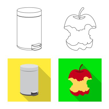 Çöp ve önemsiz logo vektör tasarımı. Web için çöp ve atık stok sembolü seti.