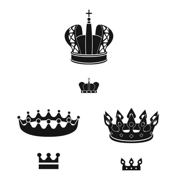 Objeto aislado de rey y signo majestuoso. Colección de rey y oro stock vector ilustración . — Vector de stock