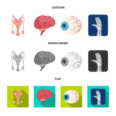 Vücut ve insan logo vektör tasarımı. Vücut ve hisse senedi için tıbbi vektör ikon koleksiyonu.
