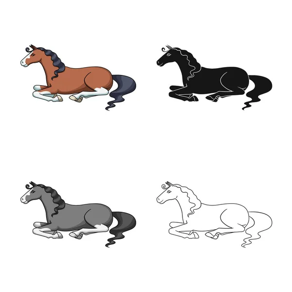Ilustração vetorial de cavalo e ícone marrom. Coleção de cavalo e símbolo de estoque marrom de web . —  Vetores de Stock