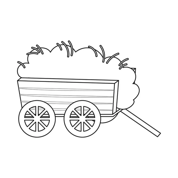 Изолированный объект из сена и значка тележки. Сбор векторной иллюстрации сена и транспортного фонда . — стоковый вектор