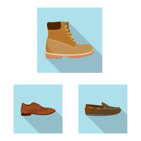 Illustration vectorielle de chaussures et de signes de chaussures. Collection d'illustrations vectorielles de chaussures et de pieds . — Image vectorielle