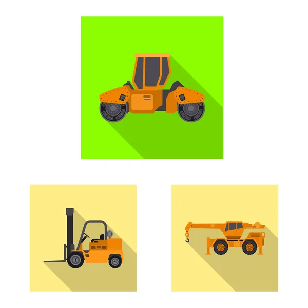 Ilustración vectorial del logotipo de construcción y construcción. Conjunto de icono de vector de construcción y maquinaria para stock . — Vector de stock