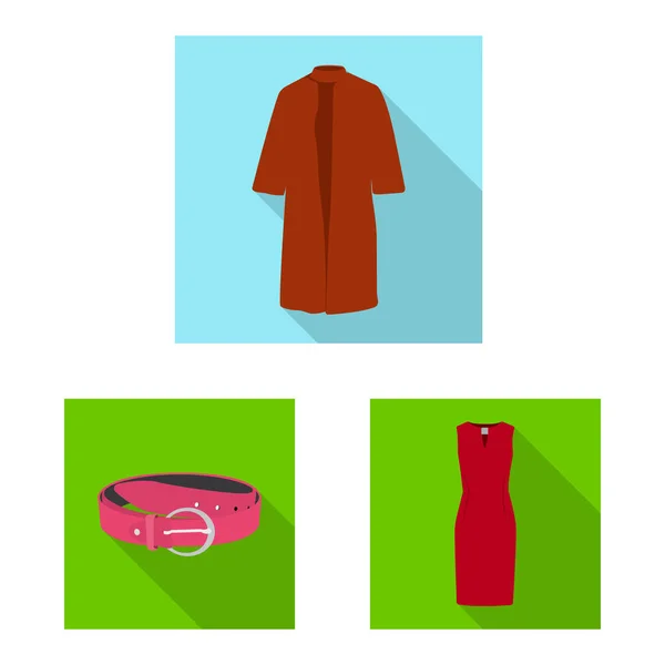 Vector ontwerp van vrouw en kleding pictogram. Collectie van vrouw en slijtage vector pictogram voor voorraad. — Stockvector