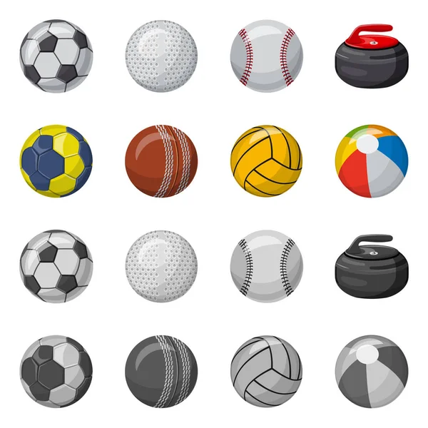 Conception vectorielle du logo sport et balle. Jeu d'illustration vectorielle de stock sportif et sportif . — Image vectorielle