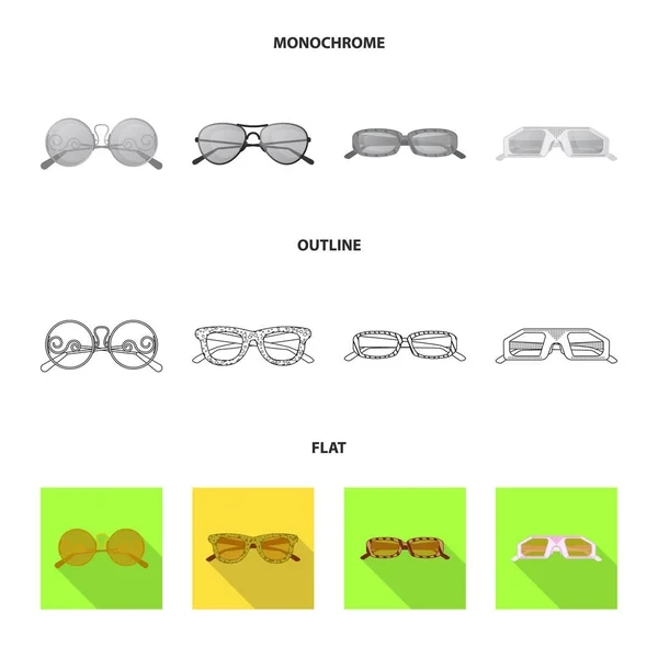 Projeto vetorial de óculos e óculos de sol símbolo. Conjunto de óculos e ilustração de vetor de estoque acessório . —  Vetores de Stock