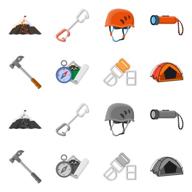 Dağcılık ve en yüksek işareti tasarımı vektör. Kamp ve dağcılık topluluğu stok vektör çizim.