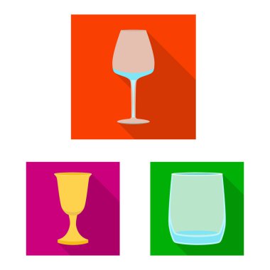 İçeceklerin vektör tasarımı ve restoran ikonu. İçecekler ve kutlama stok vektör illüstrasyon seti.
