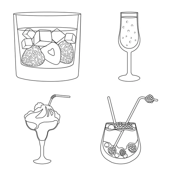 Objeto aislado de bebida y logo de hielo. Colección de bebidas y coctelera símbolo de stock para web . — Archivo Imágenes Vectoriales