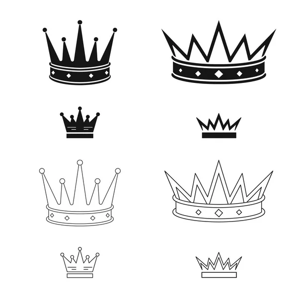 Objeto aislado del icono medieval y de la nobleza. Conjunto de iconos vectoriales medievales y monárquicos . — Vector de stock