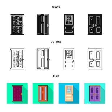 Mimari ve modern logo izole nesne. Web için mimari ve inşaat stok sembolü koleksiyonu.
