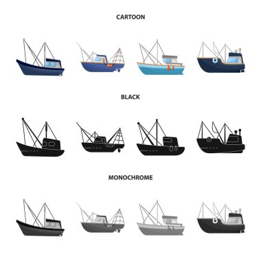 Ulaşım ve endüstriyel logo vektör tasarımı. Ulaşım ve yat stok vektör illüstrasyon seti.