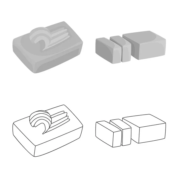 Vektor illustration av krämig och produktens symbol. Samling av krämig och gård lager vektorillustration. — Stock vektor