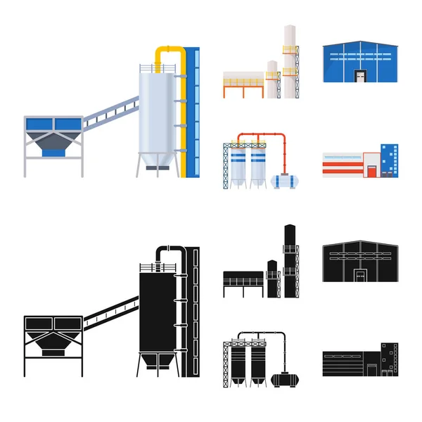 Isoliertes Produktions- und Struktursymbol. Satz von Produktions- und Technologieaktienvektorillustrationen. — Stockvektor