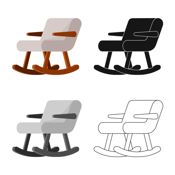 Objeto aislado de sillón y logo oscilante. Colección de sillón y madera stock vector ilustración . — Vector de stock