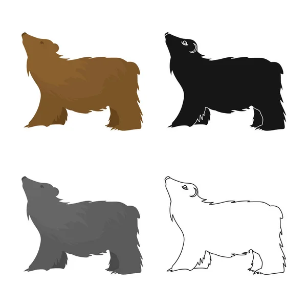 Vektor design av Björn och Grizzly tecken. Insamling av Bear och Brown Stock vektor illustration. — Stock vektor