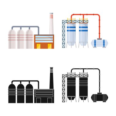 Üretim ve yapısı simge vektör Illustration. Üretim ve teknoloji hisse senedi simgesi web için set.