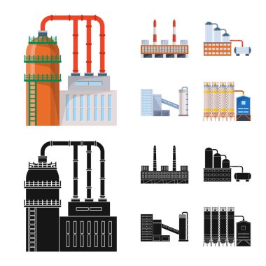 Üretim ve yapısı logo vektör tasarımı. Üretim ve teknoloji hisse senedi simgesi web için set.