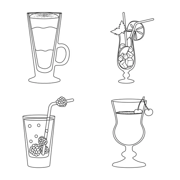 饮料和冰符号的矢量设计。饮料和摇床库存矢量图的集合. — 图库矢量图片