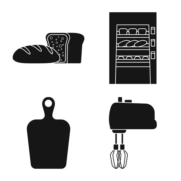 Vektorillustration der Bäckerei und natürliches Symbol. Sammlung von Bäckerei- und Produktvektorsymbolen für Aktien. — Stockvektor